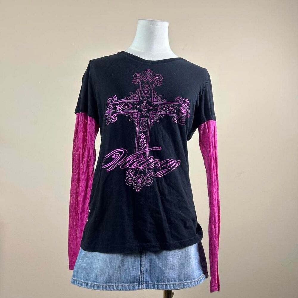 Cowgirl Tuff Y2K Mcbling Cross Victory Top